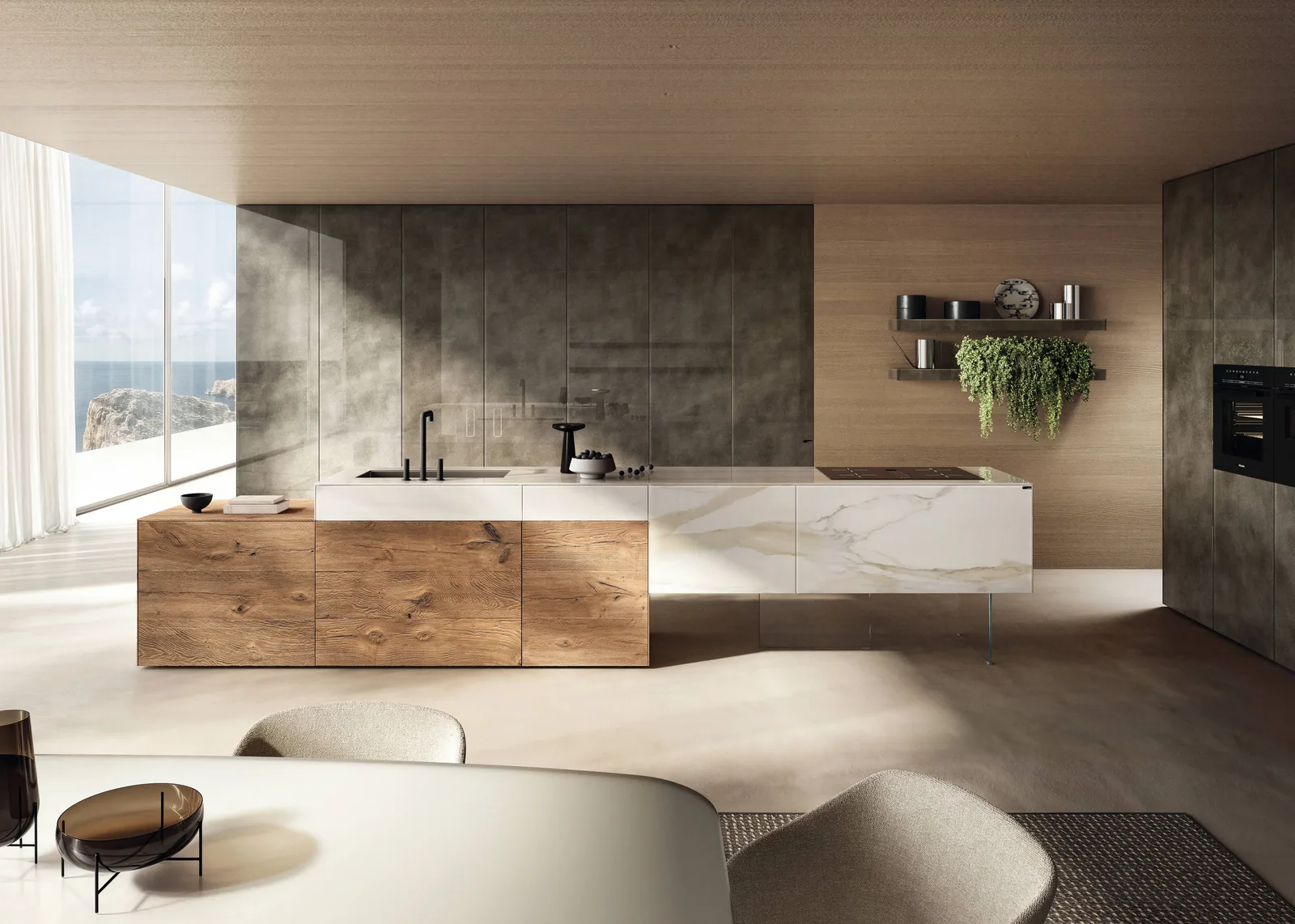 Cucina in pietra e legno — ispirazione cucine Gandini LAB Ferrara